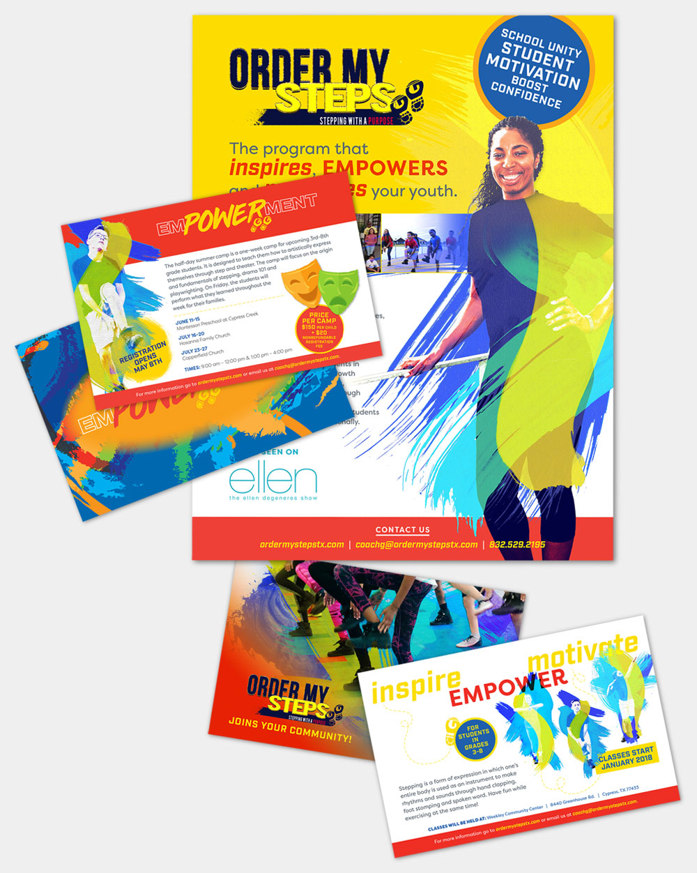 Flyer Graphic Design, Very Colorful Design, Foot Step