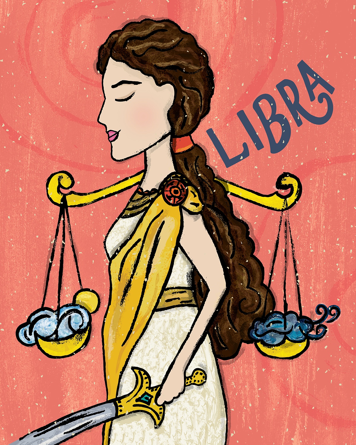 Libra Zodiac Illustration
