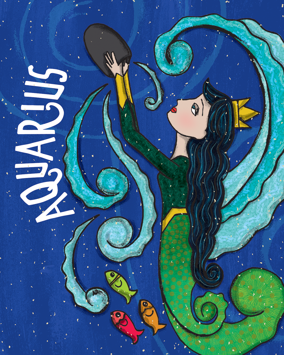 Aquarius Zodiac Illustration