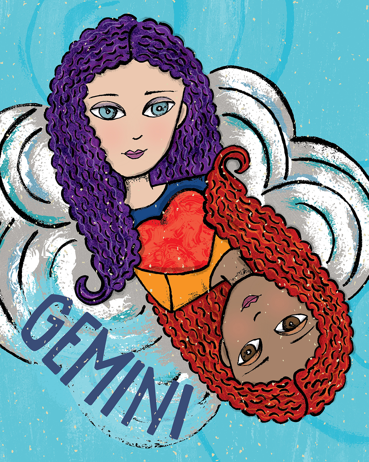 Gemini Zodiac Illustration