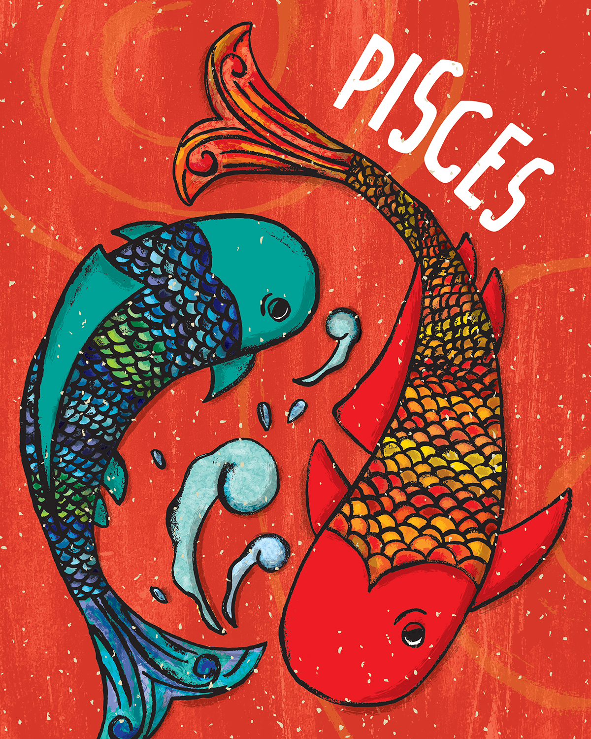 Pisces Zodiac Illustration